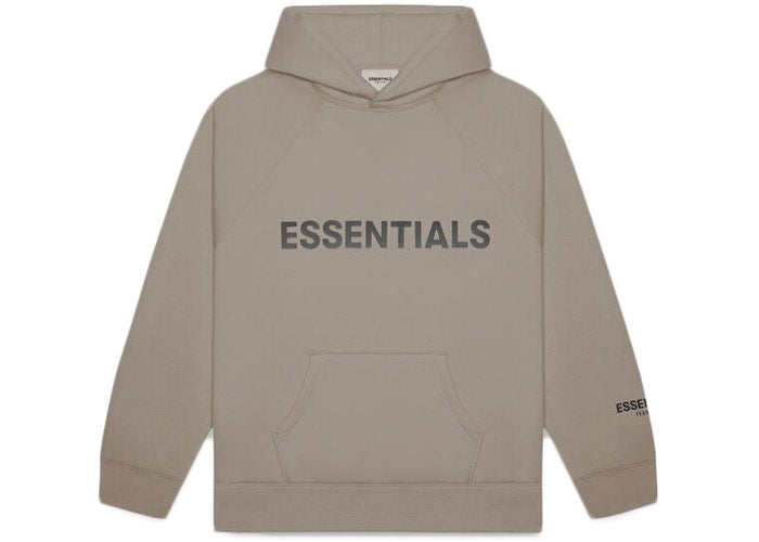 FEAR OF GOD ESSENTIALS 3D Silicon Applique Pullover Hoodie Taupe
